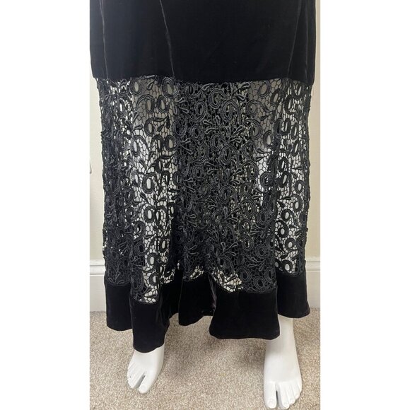 VINTAGE JESSICA MCCLINTOCK VELVET AND LACE STEVIE NICKS DRESS 6 - Picture 5 of 9